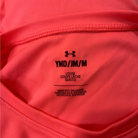 Under Armour, short sleeve light, orange top size YMD - Picture 5 of 5